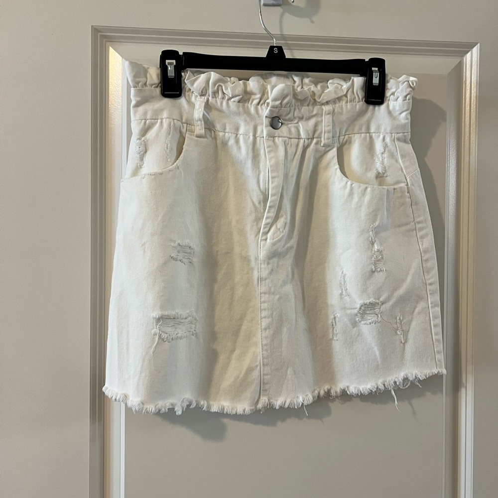 White denim Jean Skirt